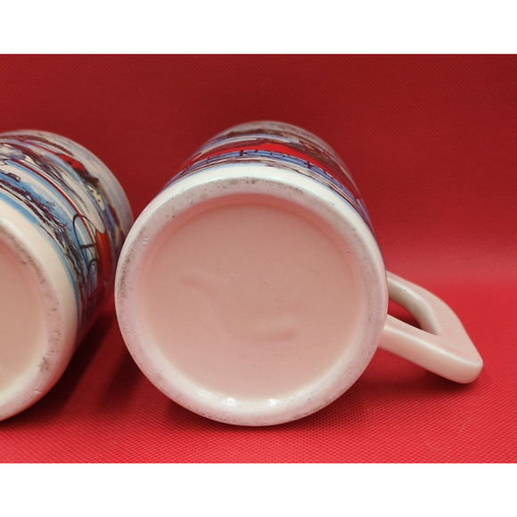 Victorian Christmas Mugs – Vintage Holiday Stoneware Set - Picture 10 of 15